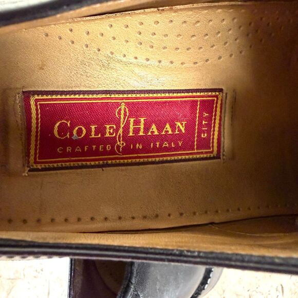 Cole Haan Mens Shoes Size 8.5 Black Leather Oxfords Split Toe NICE!